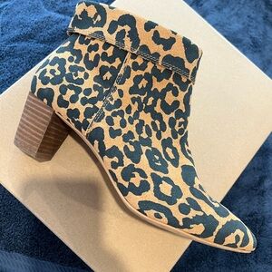 Lucky Brand Tan and Black Leopard Ankle Boots